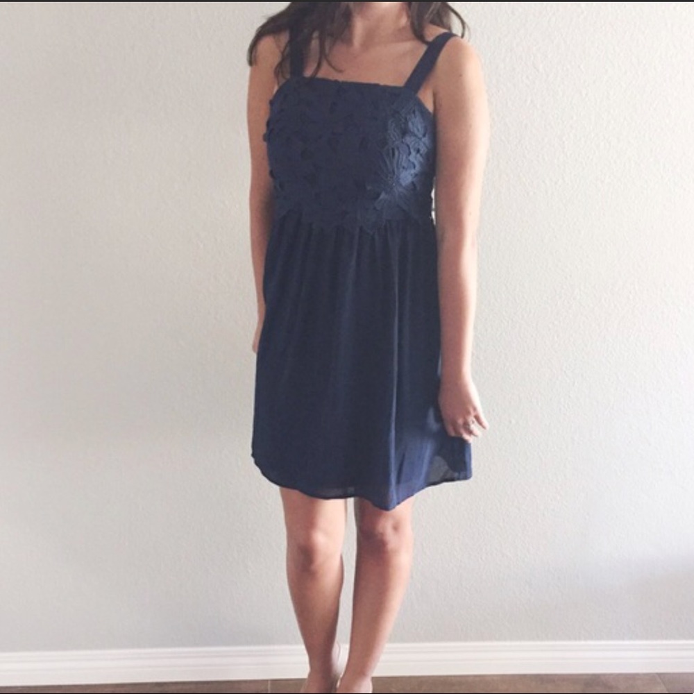 Floral lace overlay dress
